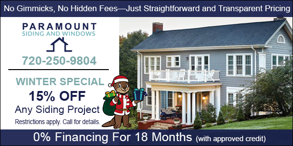 Paramount Siding and Windows ad banner