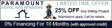 ad banner for Paramount Siding and Windows